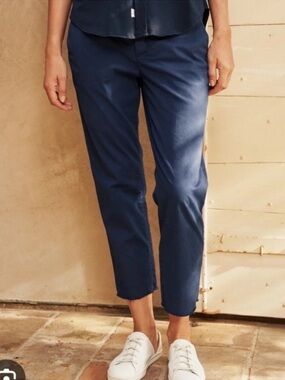 Frank & Eileen Wicklow pants sz 4 Navy blue cotton flax